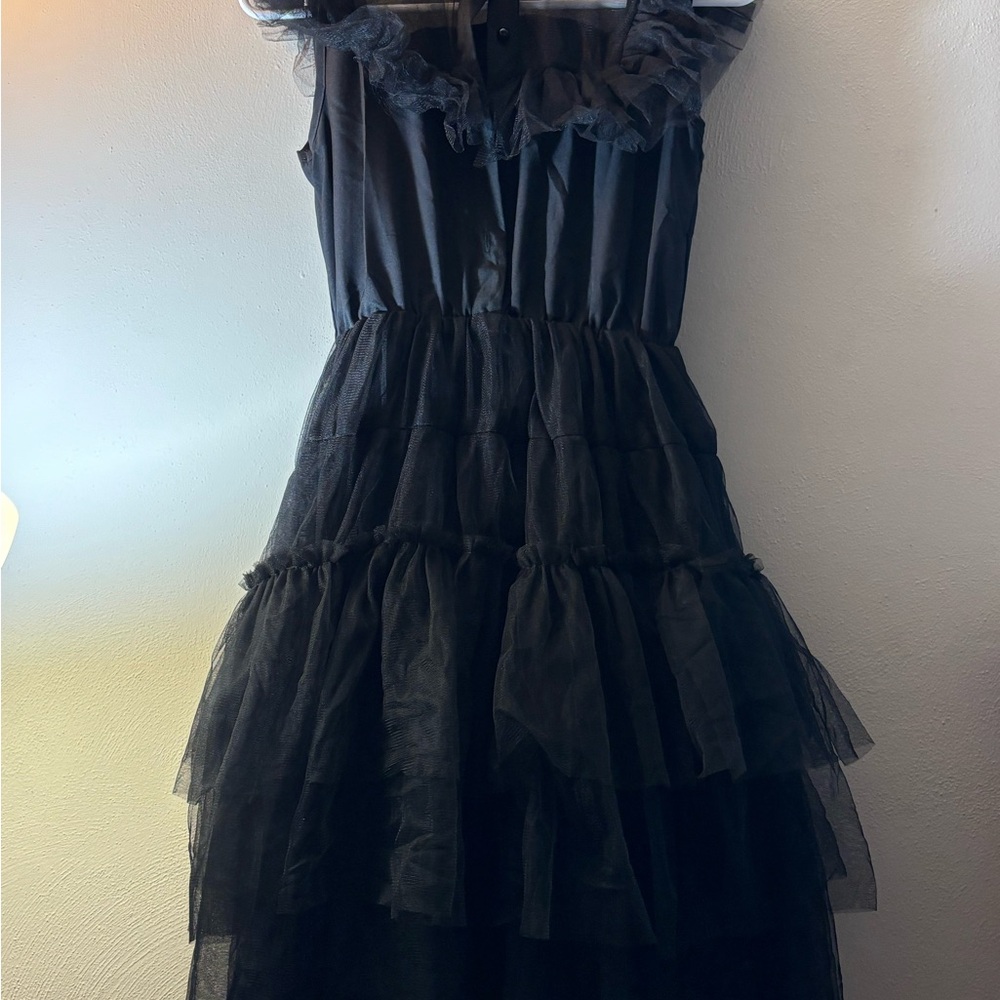 Elegant Black Ruffled Dress